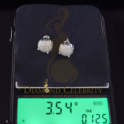 DiamondCelebritees 0.25ct Diamond 925 Sterling Silver White For Men & Women Stud Round Earrings