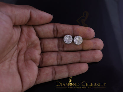 DiamondCelebritees  925 Sterling White Silver 2.50ct Cubic Zirconia Round Screw Back Stud Earrings