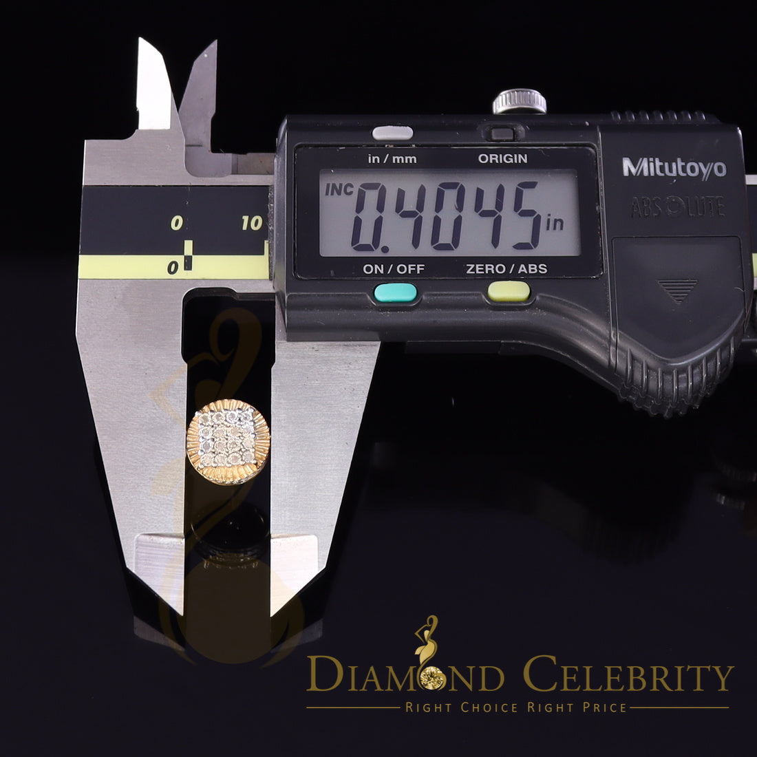 DiamondCelebritees 925 Sterling Silver Yellow Hip Hop 0.15ct Diamond Men's & Women's Round Earrings