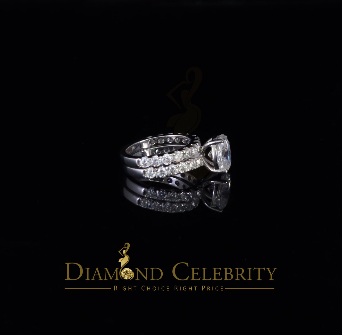 DiamondCelebritees White 7.00ct Moissanite 925 Silver Mens/Women Bridal Rings Oval Shape Size 8