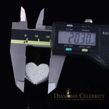 DiamondCelebritees Sterling Men's 925 White Silver 5.00ct VVS 'D' Moissanite Heart Ring Size 8