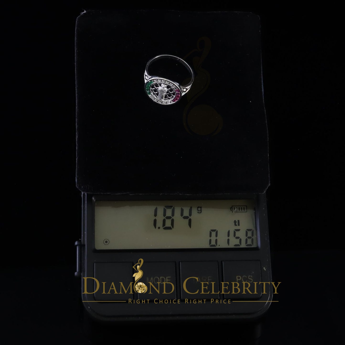 DiamondCelebritees Religious White 925 Sterling Silver Cubic Zirconia St. Jude Women's Ring Size 7