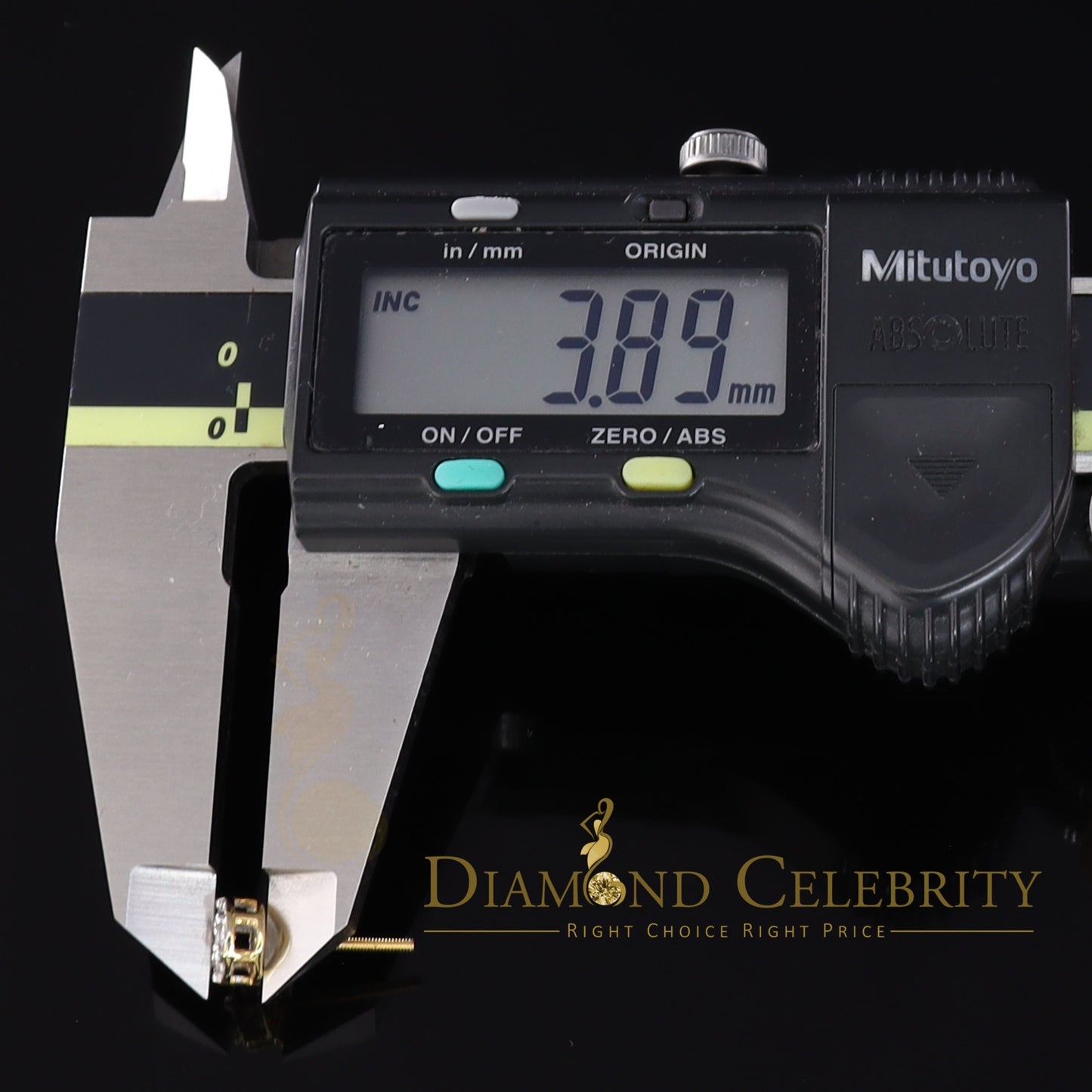 DiamondCelebritees 0.50 CT Real Diamond with 10K Real Yellow Gold with Round Stud Earrings