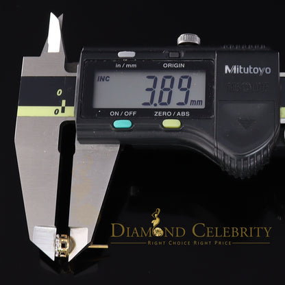 DiamondCelebritees 0.50 CT Real Diamond with 10K Real Yellow Gold with Round Stud Earrings