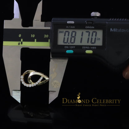 DiamondCelebritees Sterling Yellow Silver Pear Fashion Pendant with 0.00ct Cubic Zirconia Stone