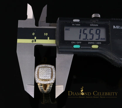 DiamondCelebritees 1.33ct Yellow Silver Square Cubic Zirconia Womens Adjustable Ring From SZ 8 to10