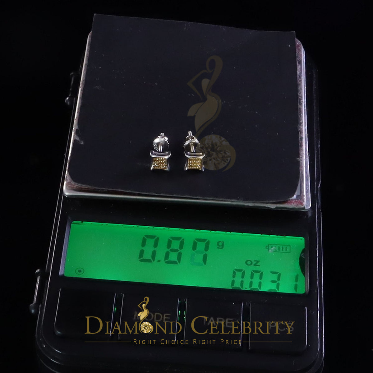 DiamondCelebritees 0.05ct Diamond 925 Sterling Silver White Stud Women's/ Men's Kite Shape Earrings