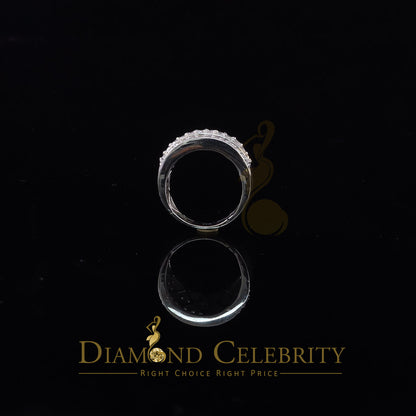 DiamondCelebritees 925 Sterling White Silver 6.0ct Cubic Zirconia Wide Round Women's Ring Size 7.5