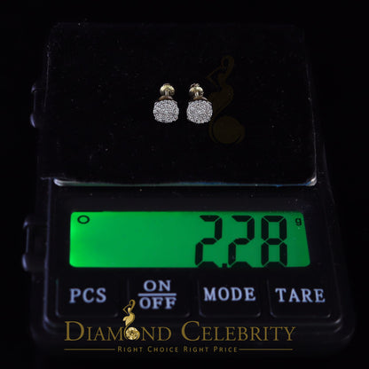 DiamondCelebritees  925 Yellow Sterling Silver 0.74ct Cubic Zirconia Round Women's Stud Earrings