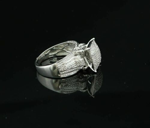 DiamondCelebritees 0.20 CT Real Diamond 925 Sterling Silver White Cinderella Womens Ring Size 7
