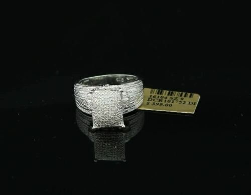 DiamondCelebritees 0.20 CT Real Diamond 925 Sterling Silver White Cinderella Womens Ring Size 7