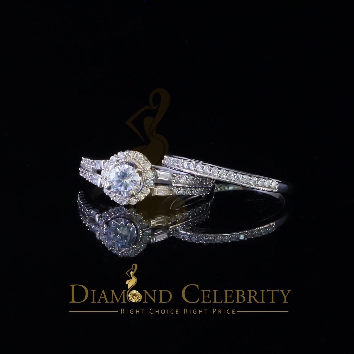 DiamondCelebritees 1.75ct Cubic Zirconia 925 White Silver Men;s/Womens Round Bridal Ring Size 7