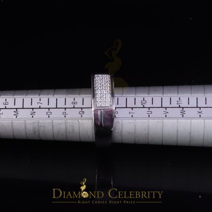 DiamondCelebritees Sterling Mens 0.81ct White Cubic Zirconia Silver Rectangle Fashion Ring Size 9