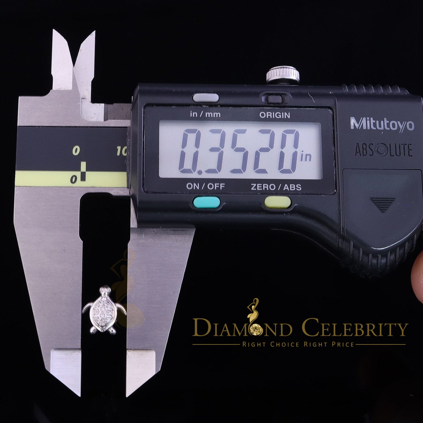 DiamondCelebritees  Women's 0.14ct Cubic Zirconia Turtle Stud Earrings White 925 Sterling Silver