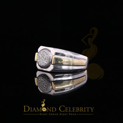 DiamondCelebritees 925 Silver White 0.38ct Cubic Zirconia Wide Men's Engagement Band Ring Size 11.5