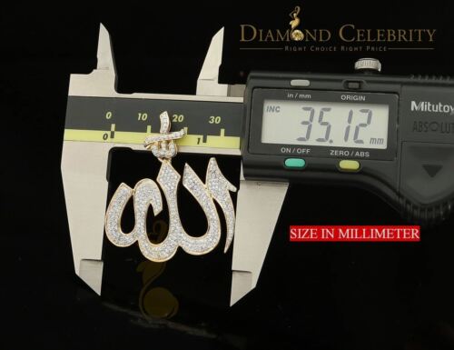 DiamondCelebritees Promising Yellow Sterling Silver Allah Shape Pendant with 2.77ct Cubicn Zirconia