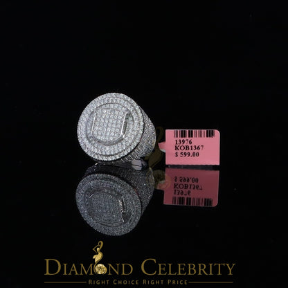 DiamondCelebritees Yellow Sterling Silver11.50ct Cubic Zirconia Men Ring Gift Size from 9.5 to 11.5