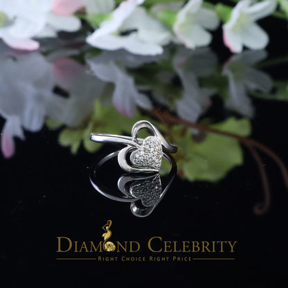 DiamondCelebritees 0.21 ct Cubic Zirconia 925 Sterling White Silver Heart Womens/Men's Ring Size 7