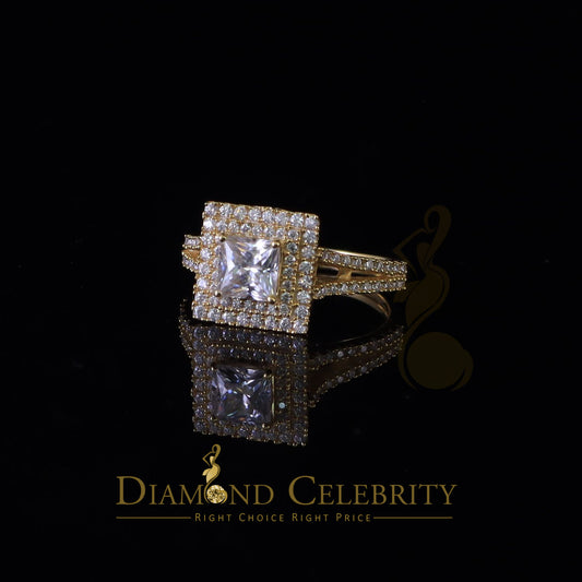 King Of Blings  10K Yellow Gold 2.00CT 'VVS' 'FL' D clr Princess Cut Moissonite Womens Ring S/7