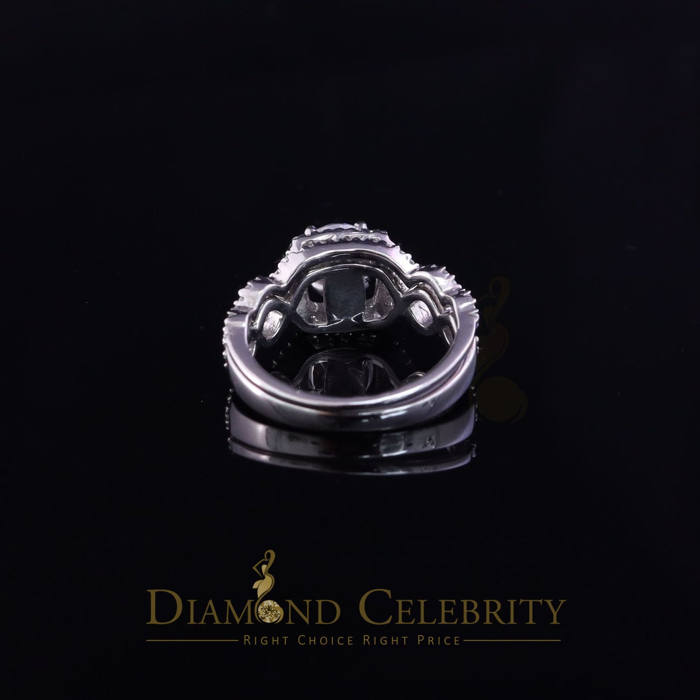 DiamondCelebritees Sterling Silver Square Cubic Zirconia 1.80ct Bridal White Womens Ring Size 7