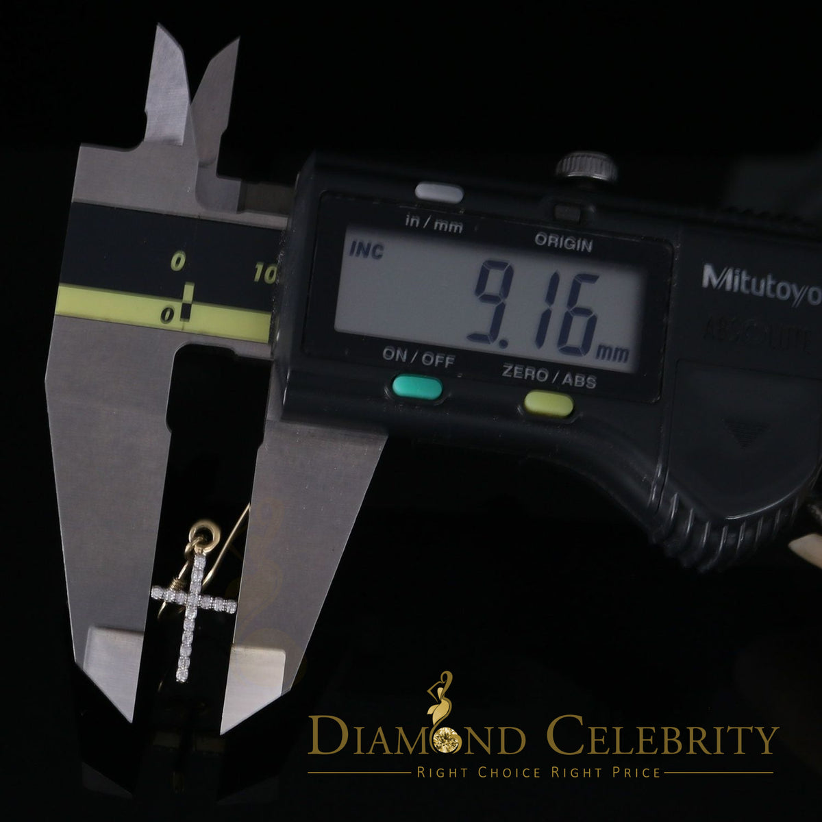 DiamondCelebritees  Yellow 0.40ct Sterling 925 Silver Hip Hop Cross Dangling Women's & Men's Earring