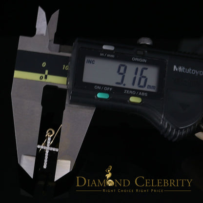 DiamondCelebritees  Yellow 0.40ct Sterling 925 Silver Hip Hop Cross Dangling Women's & Men's Earring