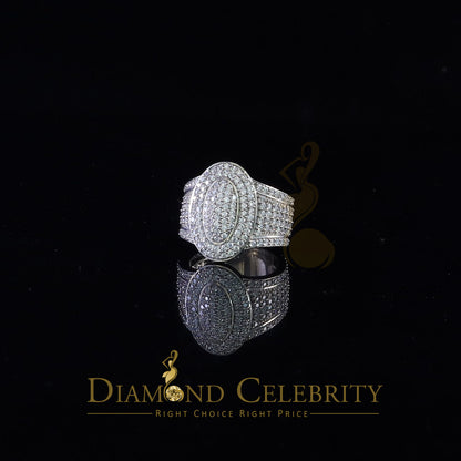 DiamondCelebritees 925 Silver White 7.50ct Cubic Zirconia Oval Engagement Men's Ring Size 9.5
