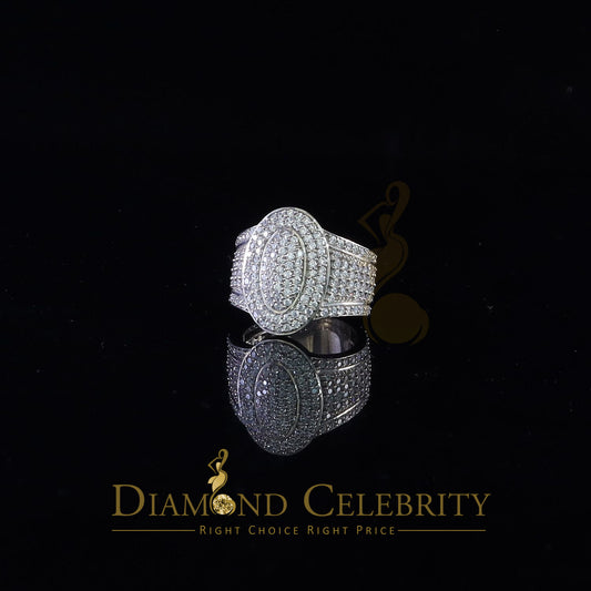 DiamondCelebritees 925 Silver White 7.50ct Cubic Zirconia Oval Engagement Men's Ring Size 9.5
