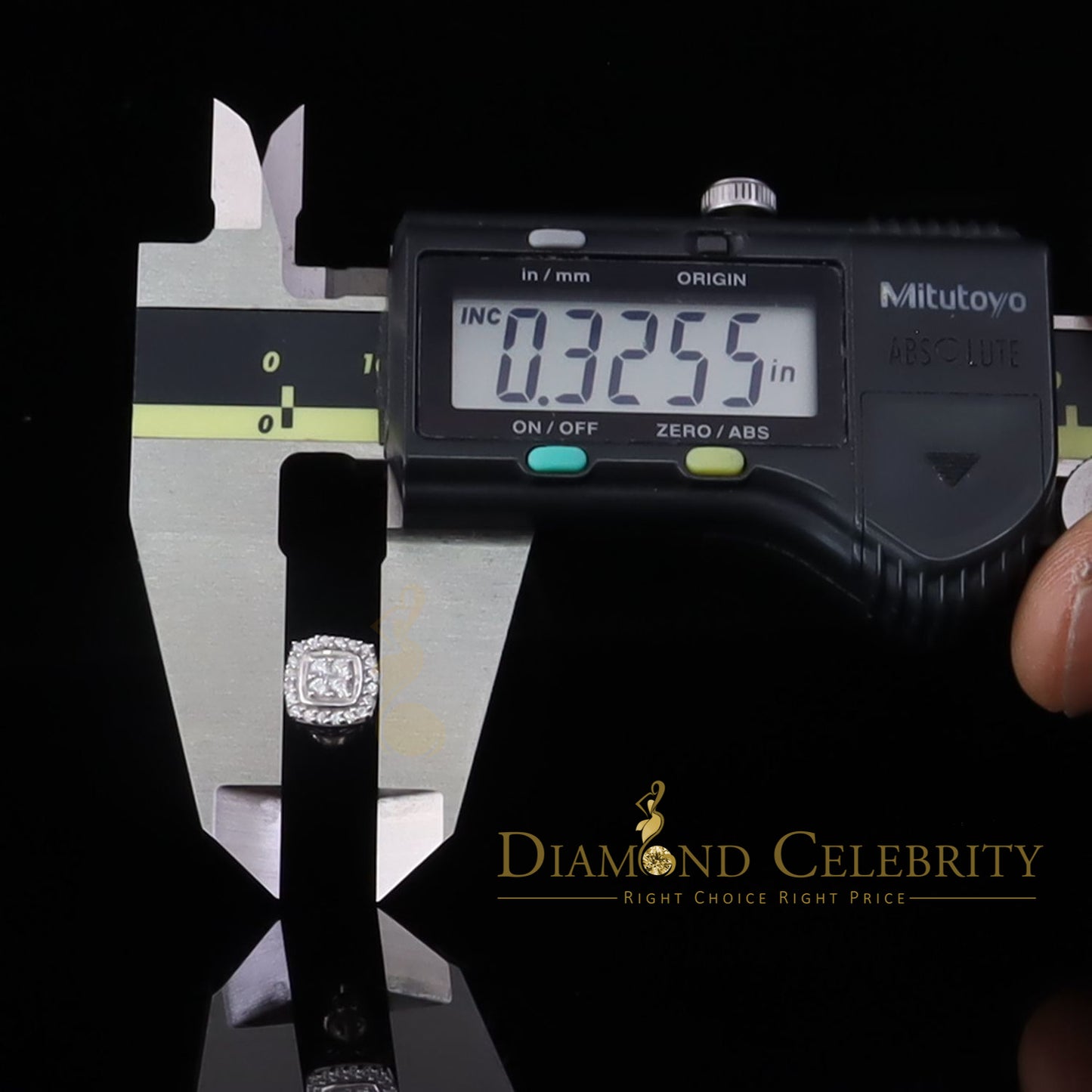 DiamondCelebritees  925 White Sterling Silver 0.85 ct Cubic Zirconia Women's Hip Hop Square Earrings