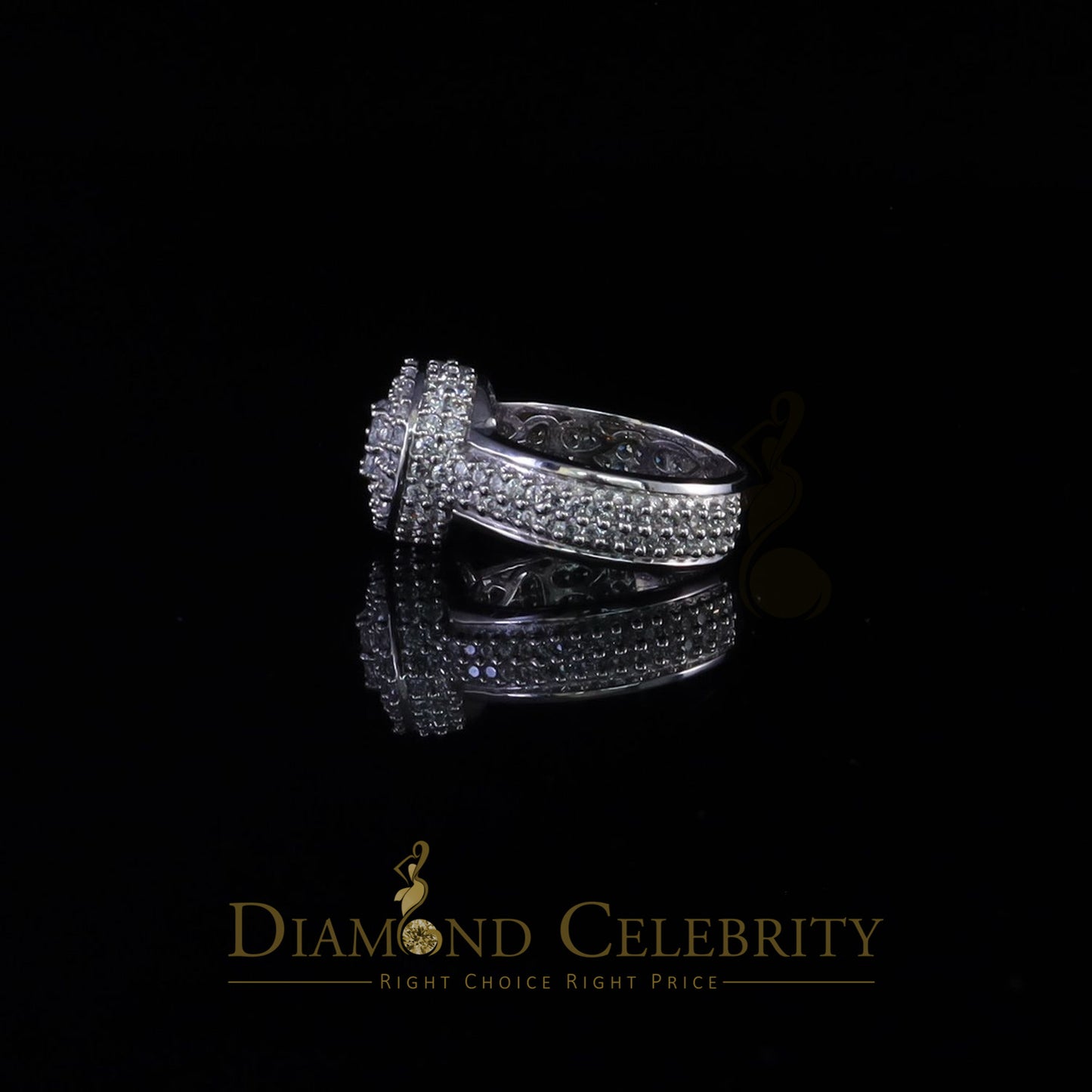 DiamondCelebritees White Cubic Zirconia 5.20ct Hip Hop Rapper Engagement Rings For Men Size 10