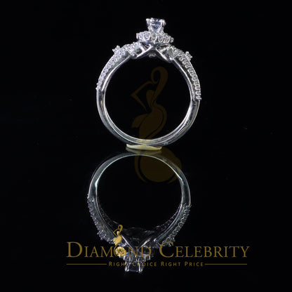 DiamondCelebritees 1.59ct Cubic Zirconia White Sterling Silver Men's/ Women 2PC Bridal Rings Size 7