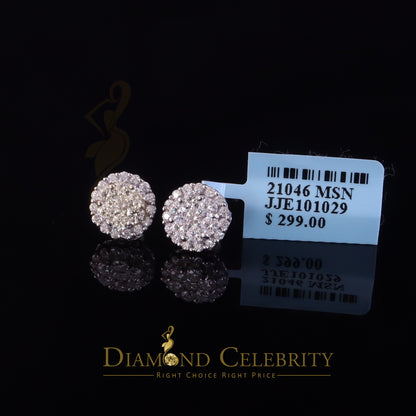 Diamondcelebritees Men's/Womens 925 Silver White 1.33ct VVS 'D' Moissanite Round Stud Earrings