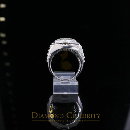 DiamondCelebritees 925 Sterling Silver 0.50CT Real Diamond White Men's Engagement Round Ring Size 9