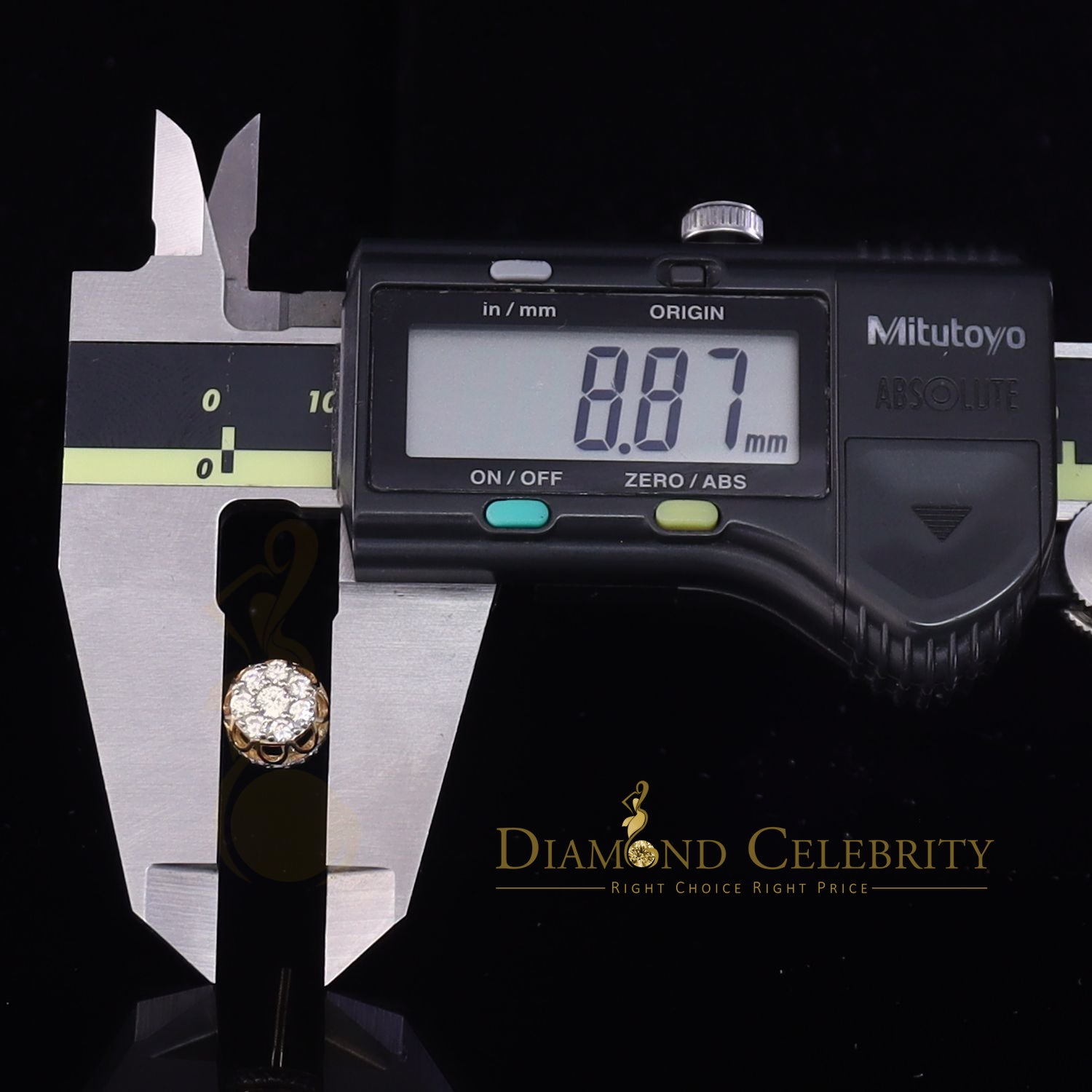 DiamondCelebritees  1.14ct Cubic Zirconia 925 Yellow Silver Women's & Men's Hip Hop Flower Earrings