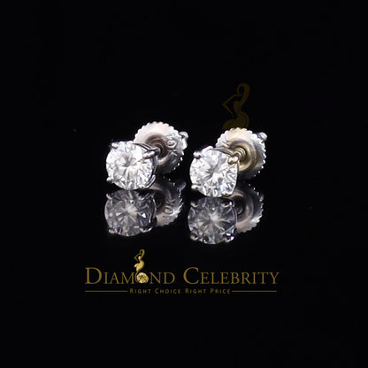 Diamondcelebritees Round 0.50ct VVS 'D' Moissanite Men's/Womens 925 Silver White Stud Earrings
