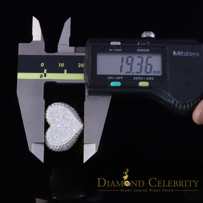 DiamondCelebritees Men's 925 Yellow Silver 5.00ct VVS 'D' Round Moissanite Heart Ring Size 8