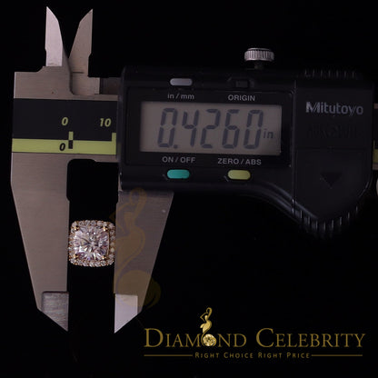 King Of Blings  10K Yellow Gold 3.00CT 'VVS' 'FL' D clr Cushion Cut Moissonite Womens Ring S/7