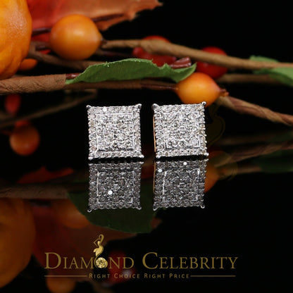 DiamondCelebritees 10K Real Yellow Gold with 1.20CT Real Diamond Men's/Women's Stud Earrings