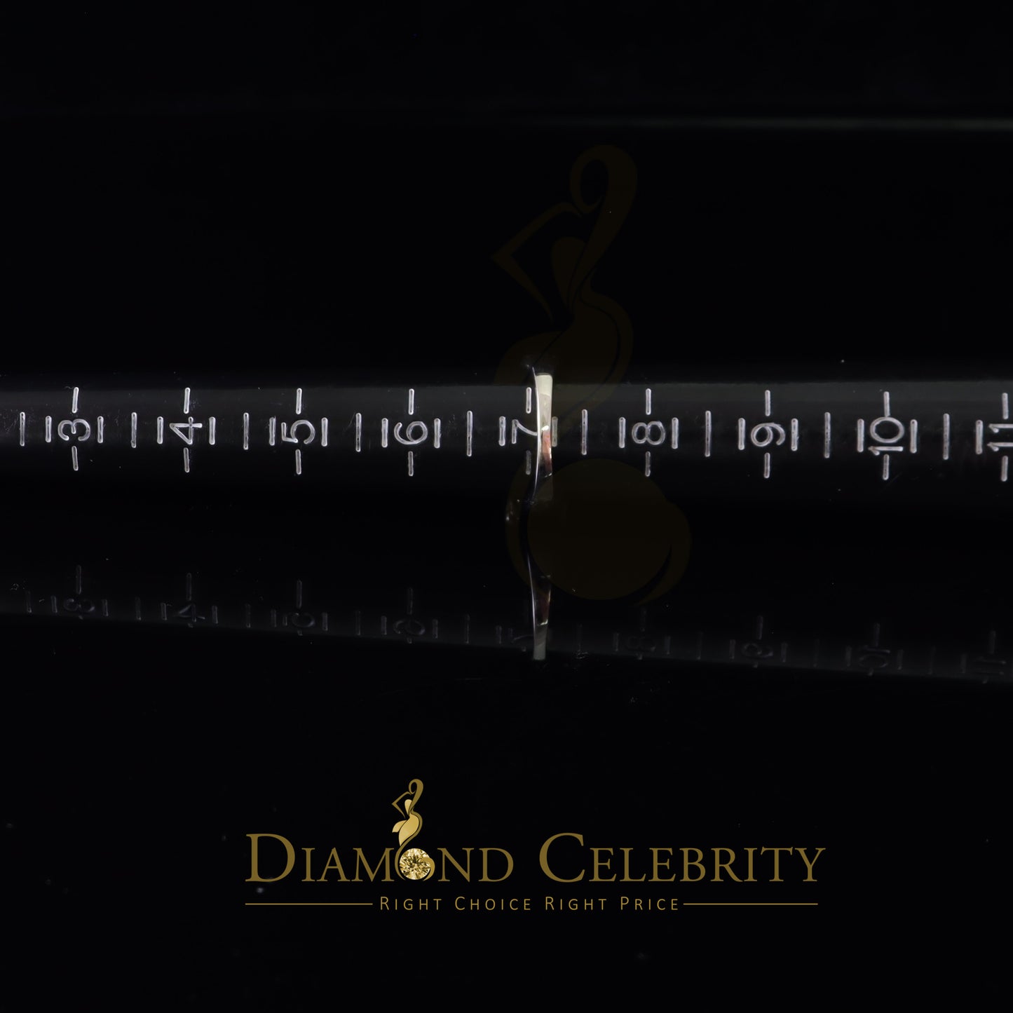 DiamondCelebritees 0.10CT Real Diamond 925 White Silver Engagement Womens Square Ring SZ 7