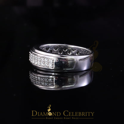 DiamondCelebritees White Silver Round Cubic Zirconia 1.25ct Men Adjustable Ring From SZ 10 to 12