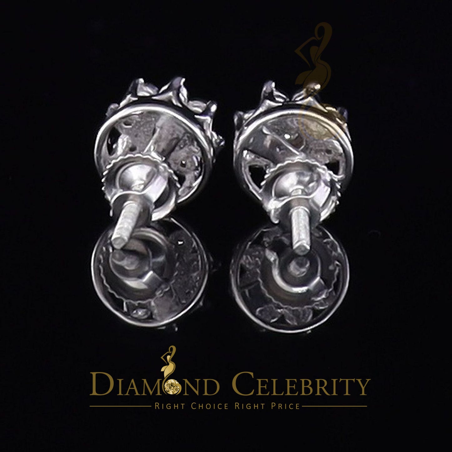 DiamondCelebritees 0.05ct Diamond 925 Sterling Silver White For Men's & Women's Floral Earrings