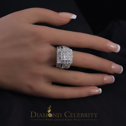DiamondCelebritees 925 Sterling White Silver Round Cubic Zirconia Luxury Bridal Set Ring Size 8