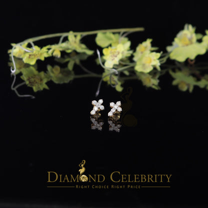 DiamondCelebritees 1.00ct Moissanite Yellow 925 Sterling Silver Women's Cross Earrings