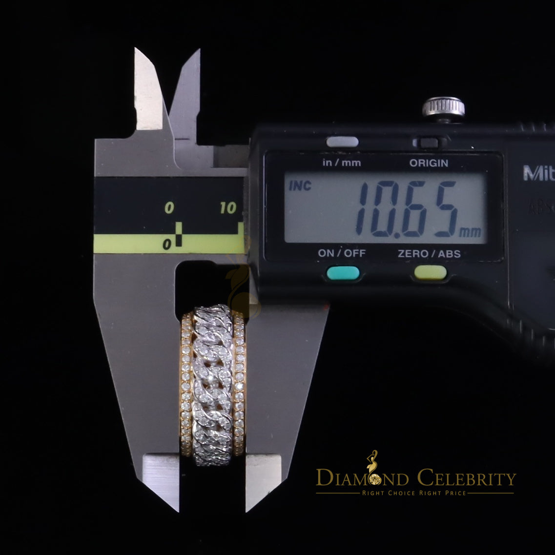 DiamondCelebritees 1.50ct VVS 'D' Silver Yellow For Men's & Women's Band Moissanite Ring Size 8
