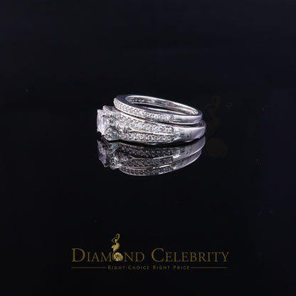 DiamondCelebritees White Sterling Silver Square Cubic Zirconia 1.11ct Womens Fashion Ring Size 7