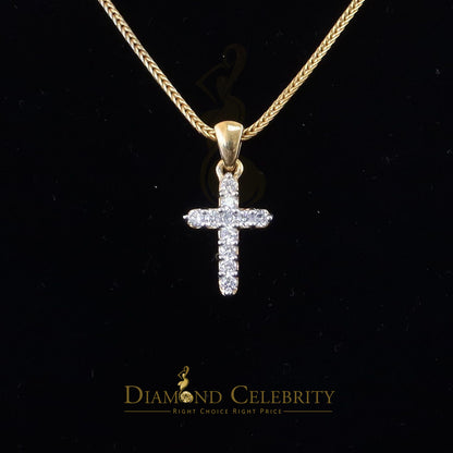 DiamondCelebritees Promising Fancy Yellow Sterling Silver Cross Pendant with 1.21ct Cubic Zirconia