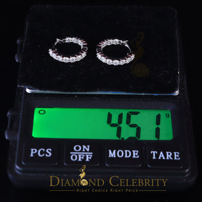 Diamondcelebritees 2.50ct Moissanite White 925 Sterling Silver Women's In and Out Hoop Earrings