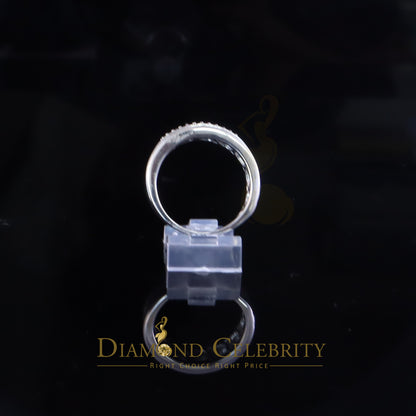 DiamondCelebritees 0.05ct In 925 Silver Round Cut White Diamond Men's Wedding Enternity Ring Size11