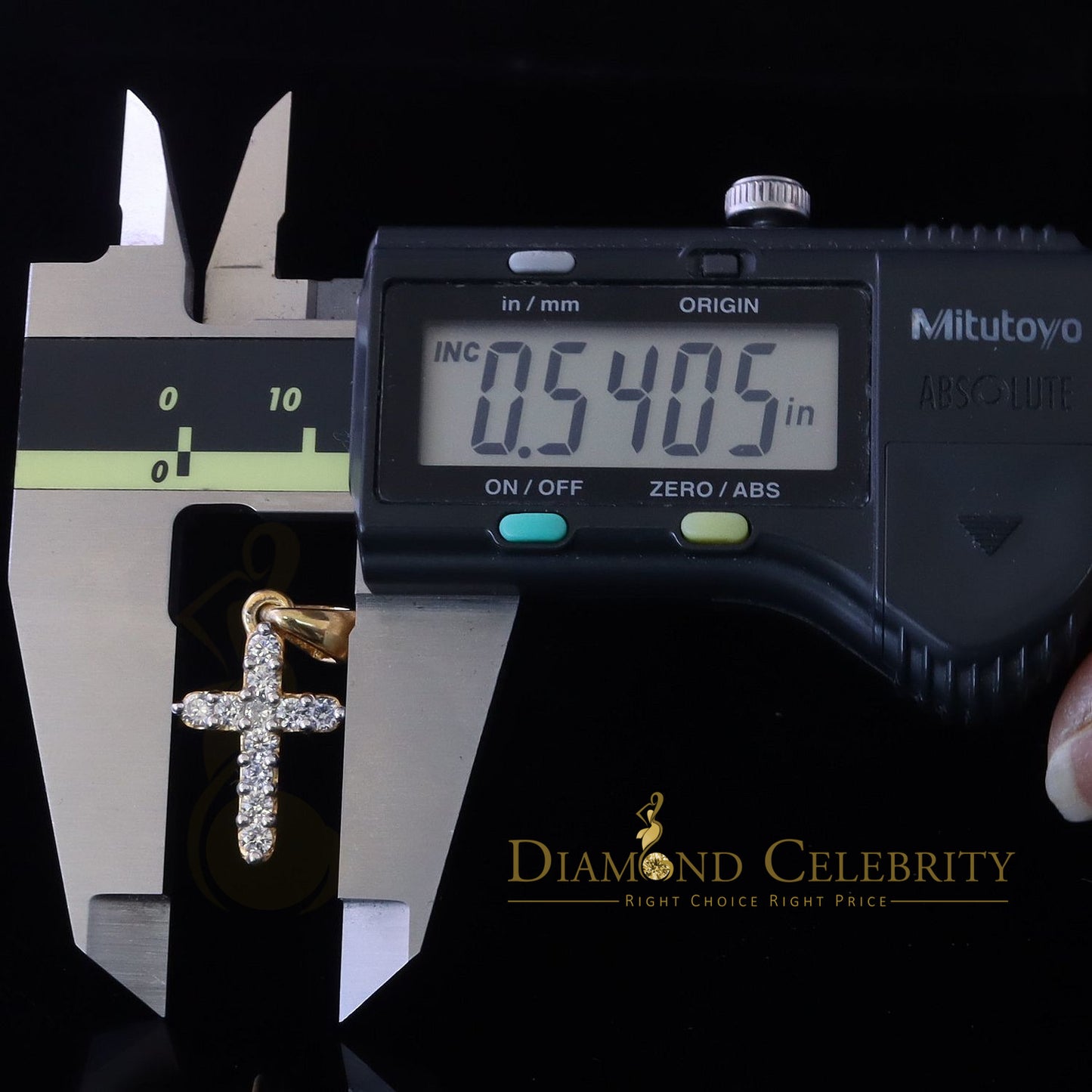 DiamondCelebritees Promising Fancy Yellow Sterling Silver Cross Pendant with 1.21ct Cubic Zirconia