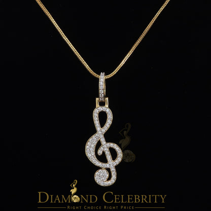 DiamondCelebritees Promise 925 Yellow Sterling Silver MUSIC SIGN Pendant with 2.34ct Cubic Zirconia